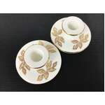 Wedgwood Gold Tonquin Candlesticks x 2