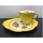 VINTAGE Windsor Bone China Tea Cup & Tennis Plate | Yellow Rose 