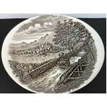 VINTAGE Wood & Sons Westmorland Brown Transferware Plate | Landscape Scene