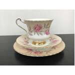VINTAGE Paragon Bone China Pink Roses Tea Cup Trio