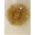 ART DECO Depression Glass Amber Plate | Round Ribbed 