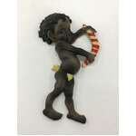 VINTAGE Brownie Downing Wall Plaque Girl w Boomerang