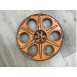 VINTAGE Metal 16 mm 1200 Foot Film Reel | WC Stevens Australia | Orange