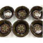 MCM Mikasa Dimension Impact Stoneware Small Bowl x 6 | 15.5 cm | Geometric Pattern | Japan 