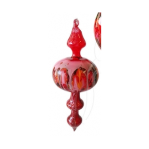 Blown Glass Painted Bauble - Made In WA - Red
