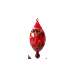 Blown Glass Painted Bauble - Made In WA - Red Round