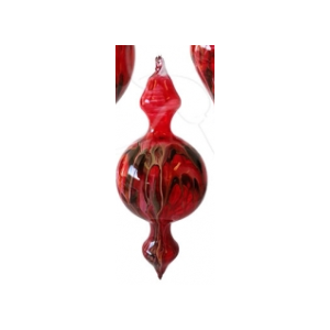 Red Blown Glass Painted Bauble - Made In WA - Bubble Point