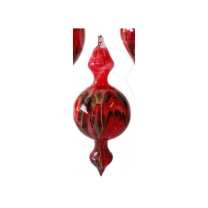 Blown Glass Painted Bauble - Made In WA - Red Round Point