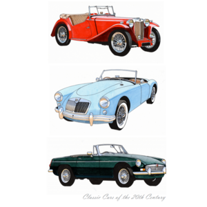 Classic MG Cars Cotton Kitchen Tea Towel
