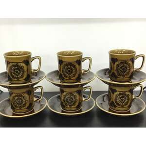 MCM Stavangerflint Sera Set of 6 Coffee Cups & Saucers - Inge Waage - Norway