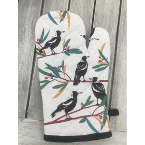 Magpie & Gum Leaves Cotton Oven Mitt Glove 