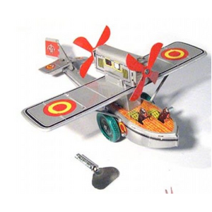Propellor Plane Tin Toy - Wind Up - Collectable Retro