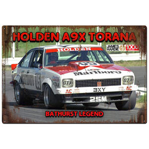 Holden A9X Torana Bathurst Peter Brock - Retro Tin Sign - 20 x 30 cm Landscape