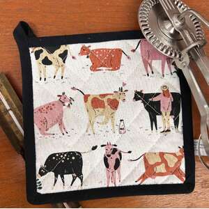 Dairy Cow Pot Holder - Milk & Cow Bells