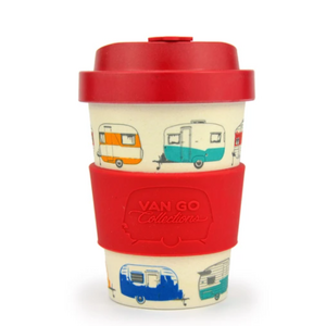 Bamboo Travel Mug - Caravan Red - 300ml - Van Go Collections