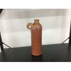 ANTIQUE Salt Glazed Clay Stoneware Bottle w Handle - German Seltzer? - 23 cm Tall 