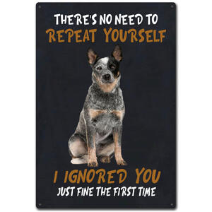 Blue Heeler - Tin Sign - 20 x 30 cm Portrait