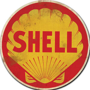 Shell Fuel Sign - Round