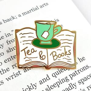 Tea & Books Lapel Pin - Jubly-Umph Originals