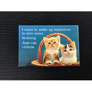 Just Cat Videos - Funny Fridge Magnet - Retro Humour