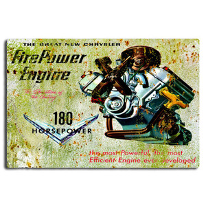 Chrysler Fire Power Engine - Retro Tin Sign 