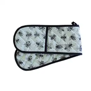 Sketch Bees Double Oven Glove | 100% Cotton | Australian Design