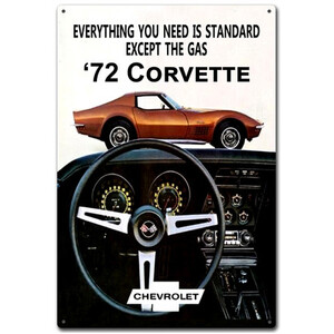 72 Corvette Chevrolet - Retro Tin Sign - 20 x 30 cm