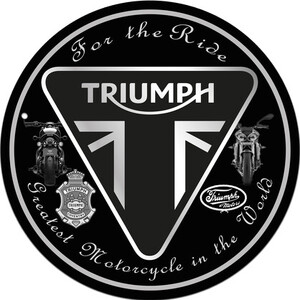 Triumph Motorcycles Tin Sign - Round - 30 cm Diameter 