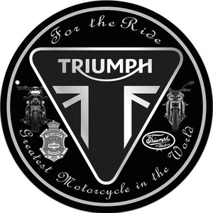 Triumph Motorcycles Tin Sign - Round