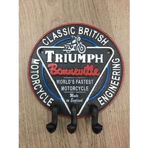 Cast Iron Triumph Motorcycles Sign and Keyholder
