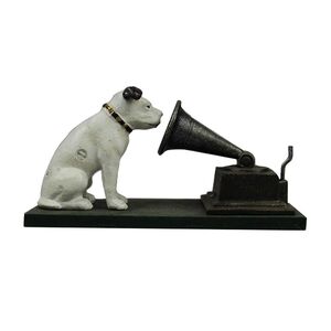 Nipper Dog with Gramophone Ornament - Cast Iron