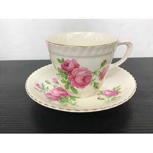VINTAGE Johnson Bros Pink Rose Tea Cup & Saucer
