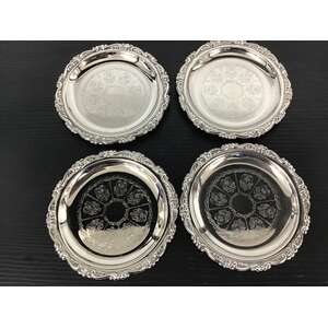 VINTAGE Silver Plate Coasters - Lot of 4
