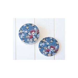 Ceramic Coaster Set of 4 - Australian Native Florals - Teal
