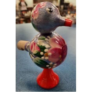 Wooden Bird Whistle Purple | Hand Painted in Russia