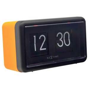 Retro Style Flip Clock - 24 Hour Time - Self Standing or Wall Mounted - Orange & Black