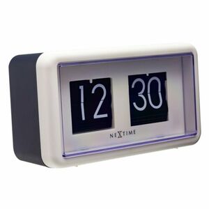 Retro Style Flip Clock - 24 Hour Time - Self Standing or Wall Mounted - White & Black