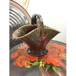 Remued 194X Basket Vase w Twisted Handle 