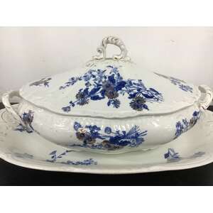 ANTIQUE Victorian Tureen & Oval Plate - Henry Alcock & Co - Mount Vernon 