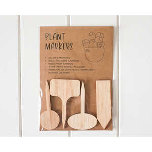 Bamboo Plant Markers - 4 Different Shapes - Set of 8