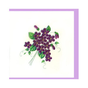 Violets | Blank Greetings Card | Quilling