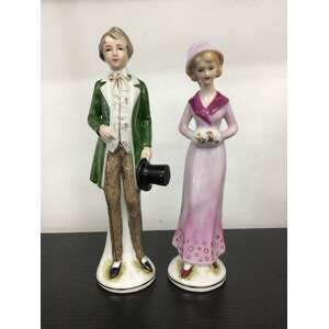 VINTAGE Lady & Gentleman Figurines - Japan - Ceramic 