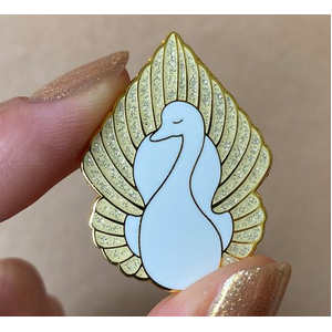 On White Wings Enamel Pin - Erstwilder - Art Nouveau 2