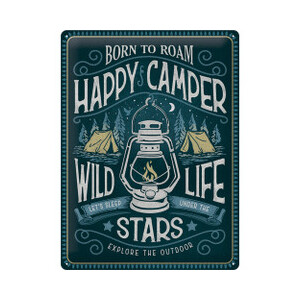 Happy Camper - Large Tin Sign - Nostalgic Art - 30 x 40 cm