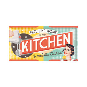 Wash The Dishes - Kitchen Tin Sign - Large - 25 x 50 cm