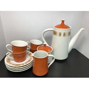 VINTAGE Noritake Tamala Coffee Set for 4 | Pot Jug Sugar Cup & Saucers