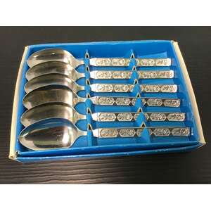 RETRO Stainless Steel Teaspoons x 6 | Rose Handle | Elegance Japan 