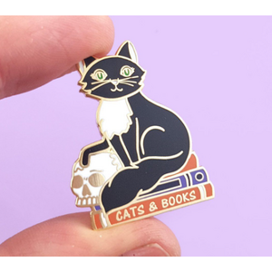 Cats and Books Lapel Pin | Jubly-Umph Originals