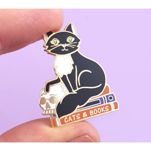 Cats and Books Lapel Pin - Jubly-Umph Originals
