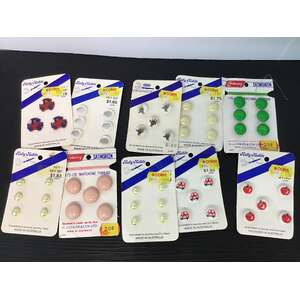 VINTAGE Button Lot | Haby Habits 10 Cards